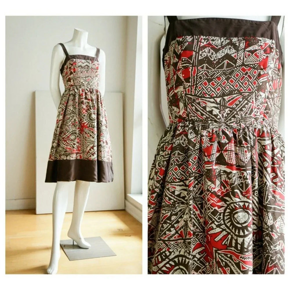 Oscar by Oscar de la Renta Geometric Print Dress - Picture 1 of 12
